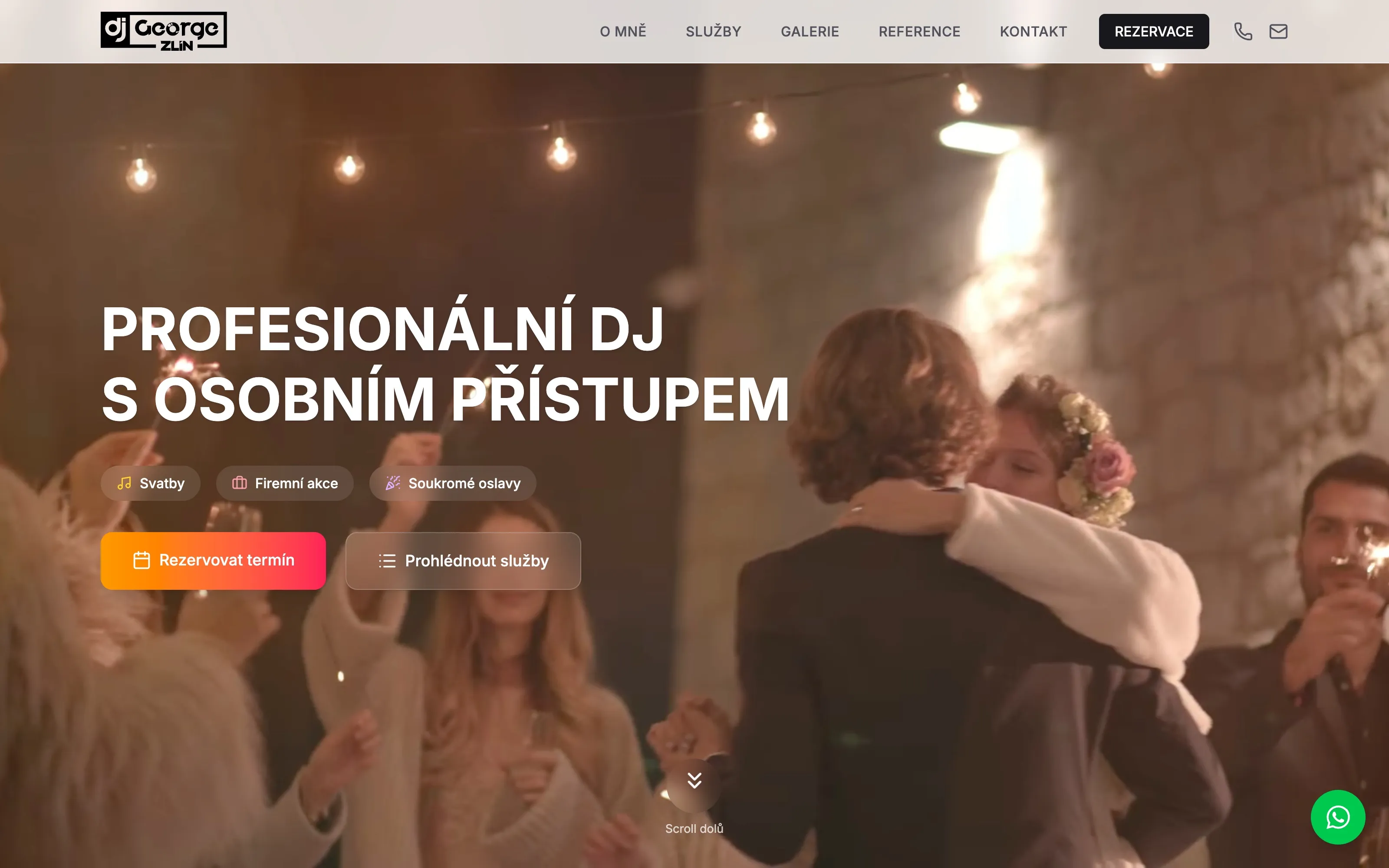 Náhled projektu DJ George Zlín - web s poptávkami a vlastní administrací